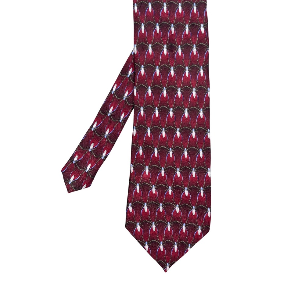 The Nature Conservancy Burgundy Silk Spider Pattern Tie Mens OS